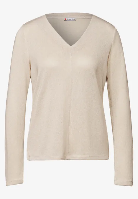 Strick-Look Shirt smooth sand beige