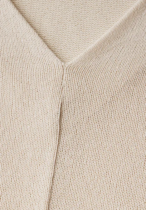 Strick-Look Shirt smooth sand beige