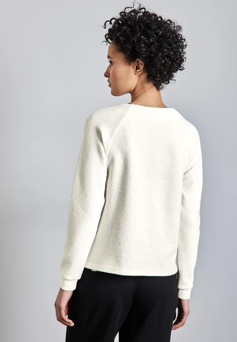Strukturshirt mit Zipper off white