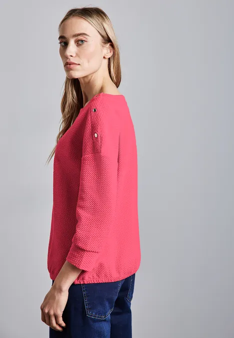 T-shirt structuré avec boutons sugar coral