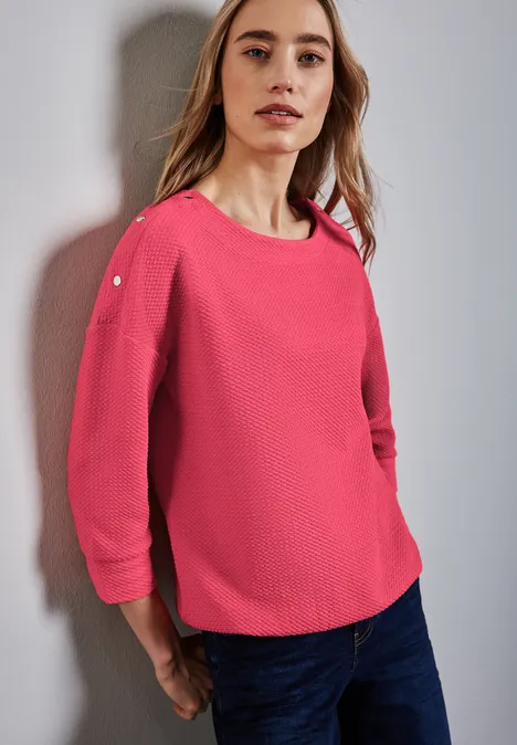 T-shirt structuré avec boutons sugar coral