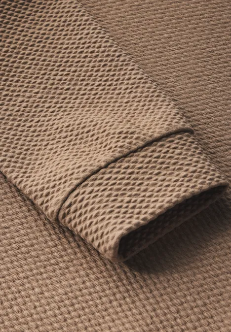 Strukturshirt mit Knöpfen honey sand