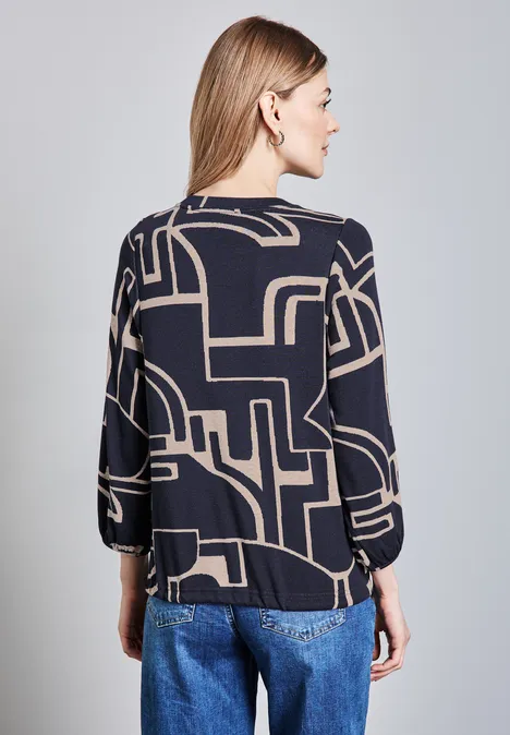 Kuscheliges Shirt mit Print deep tint blue