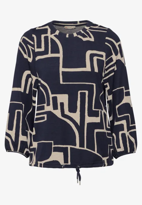 Kuscheliges Shirt mit Print deep tint blue