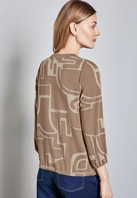 Kuscheliges Shirt mit Print sheer beige