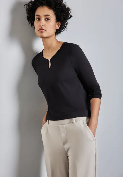 Shirt mit Cut-Out deep tint blue