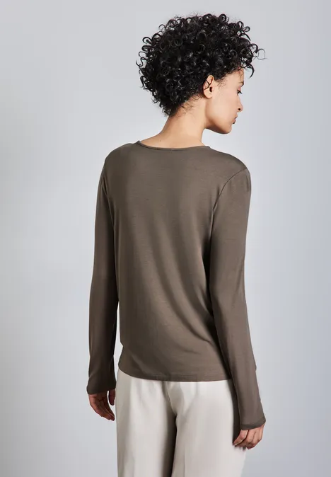 Shirt mit Cut-Out muddy brown