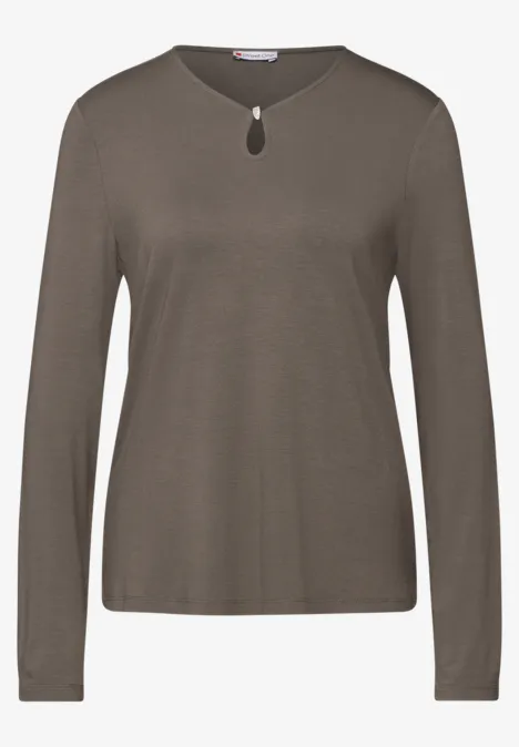 Shirt mit Cut-Out muddy brown