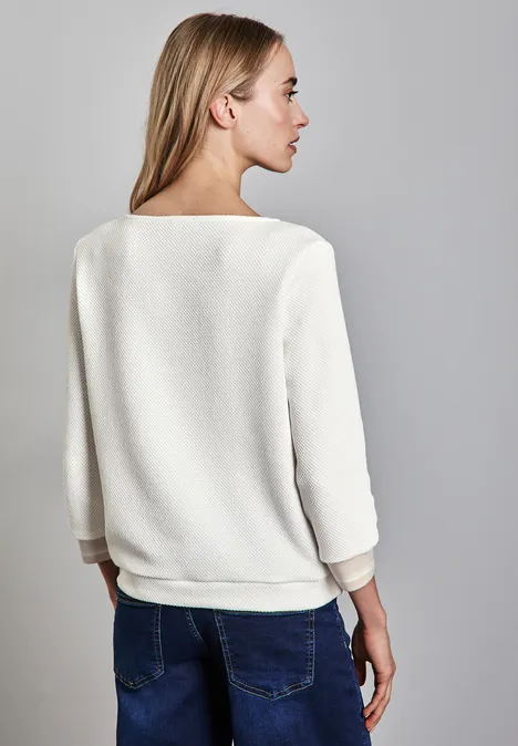 Shirt met gestreepte manchetten off white