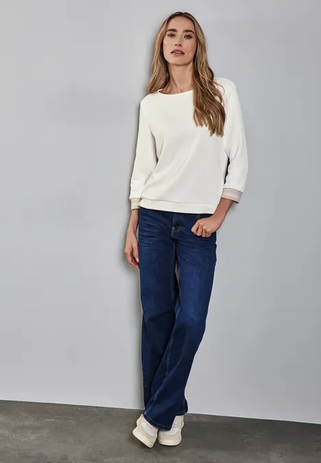 Shirt met gestreepte manchetten off white