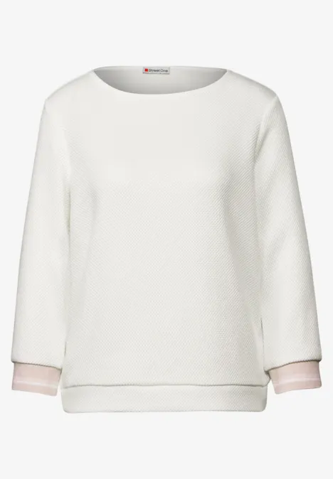 Shirt met gestreepte manchetten off white