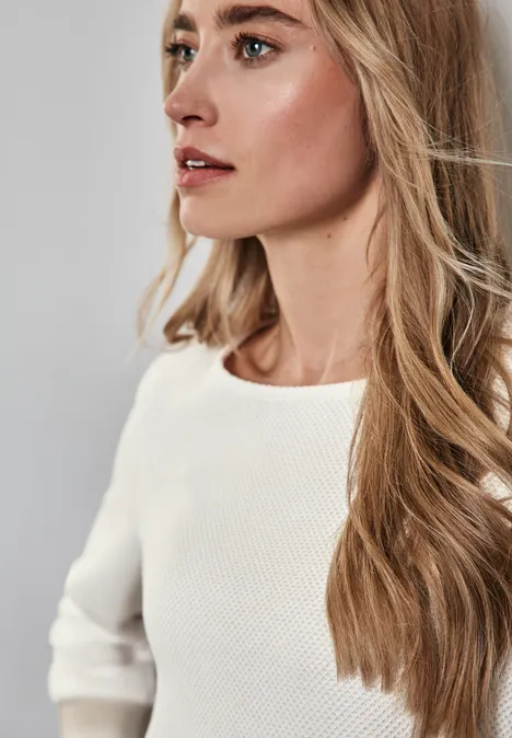 Shirt met gestreepte manchetten off white
