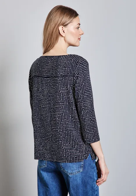Gemustertes Shirt deep tint blue