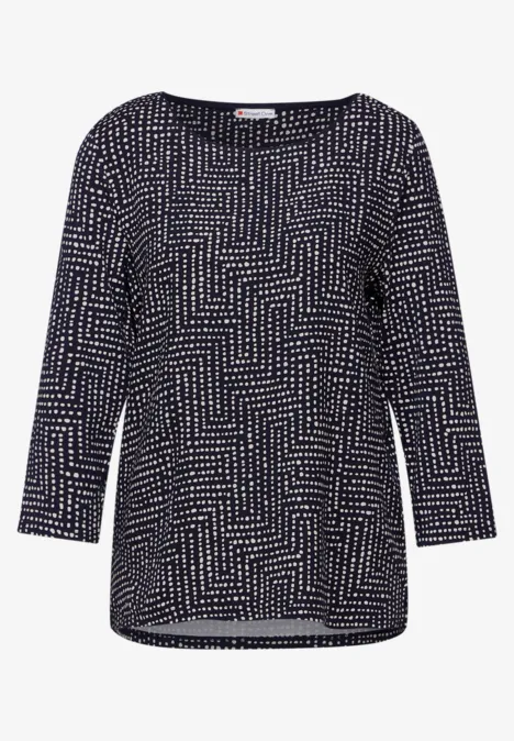 Gemustertes Shirt deep tint blue