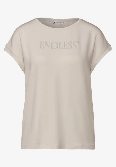 Shirt mit Glitzer-Details smooth sand beige