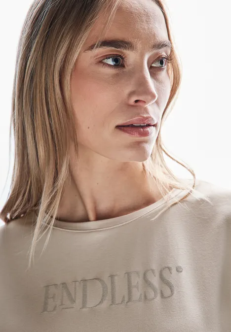 Shirt mit Glitzer-Details smooth sand beige