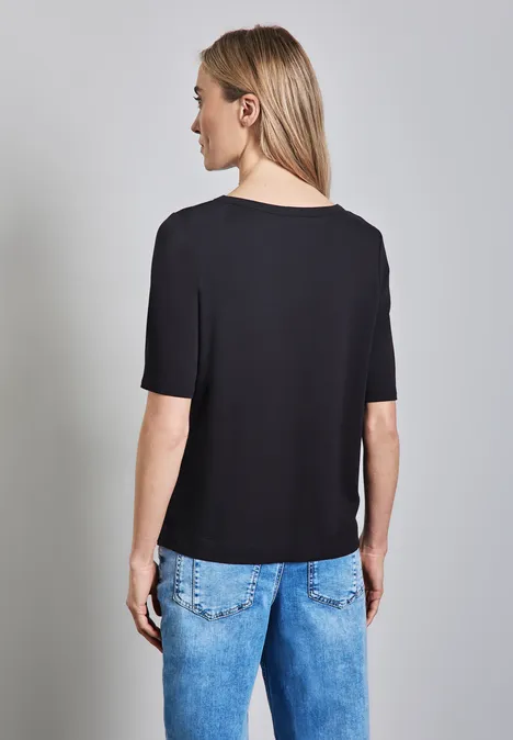 Shirt mit glänzendem Wording deep tint blue