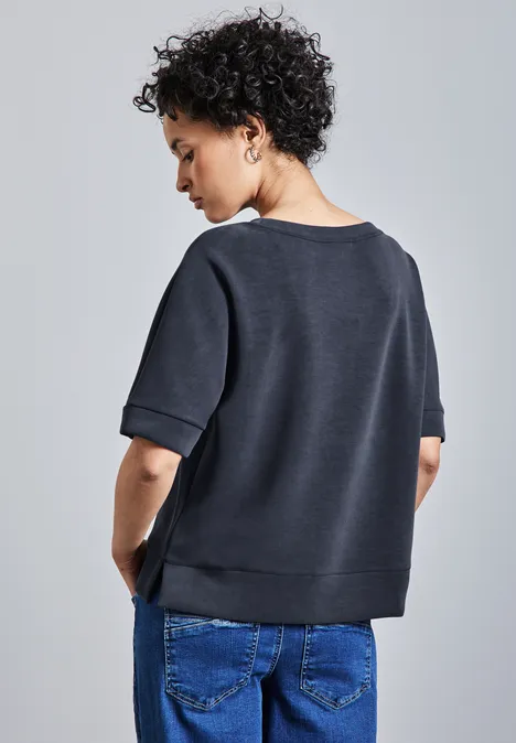 Silk-Look Shirt mit Print deep tint blue