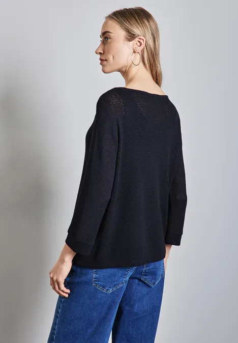 Strick-Look Shirt deep blue