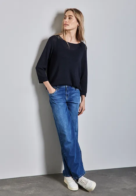 Strick-Look Shirt deep blue