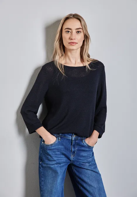 Strick-Look Shirt deep blue