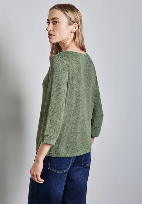 Strick-Look Shirt dry salvia green
