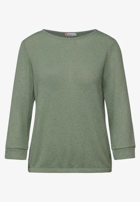 Strick-Look Shirt dry salvia green
