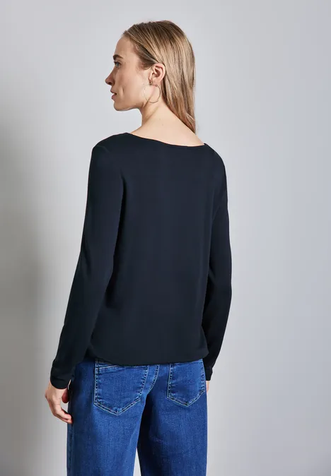 Shirt mit Ausschnitt-Detail deep blue