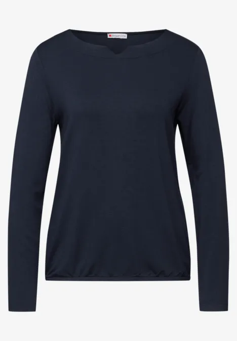 Shirt mit Ausschnitt-Detail deep blue