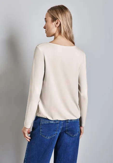 Shirt mit Ausschnitt-Detail smooth sand beige Shirt mit Ausschnitt-Detail smooth sand beige