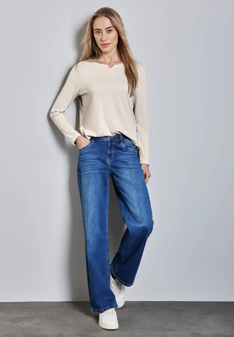 Shirt mit Ausschnitt-Detail smooth sand beige Shirt mit Ausschnitt-Detail smooth sand beige