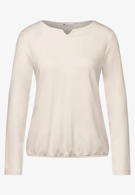 Shirt mit Ausschnitt-Detail smooth sand beige Shirt mit Ausschnitt-Detail smooth sand beige