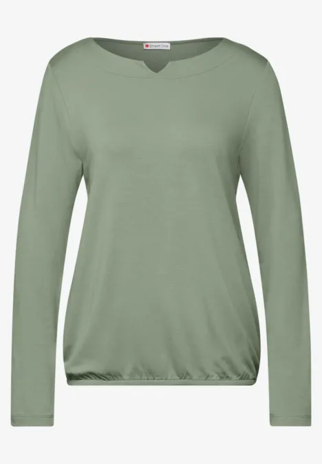Shirt mit Ausschnitt-Detail dry salvia green