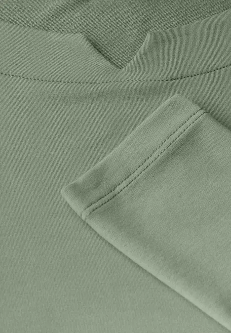 Shirt mit Ausschnitt-Detail dry salvia green