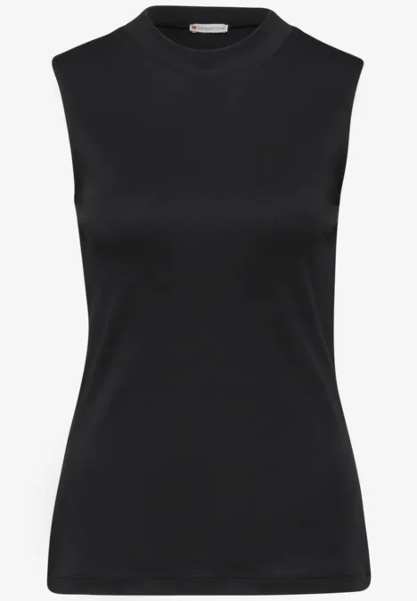 Basic Top mit Turtleneck Black