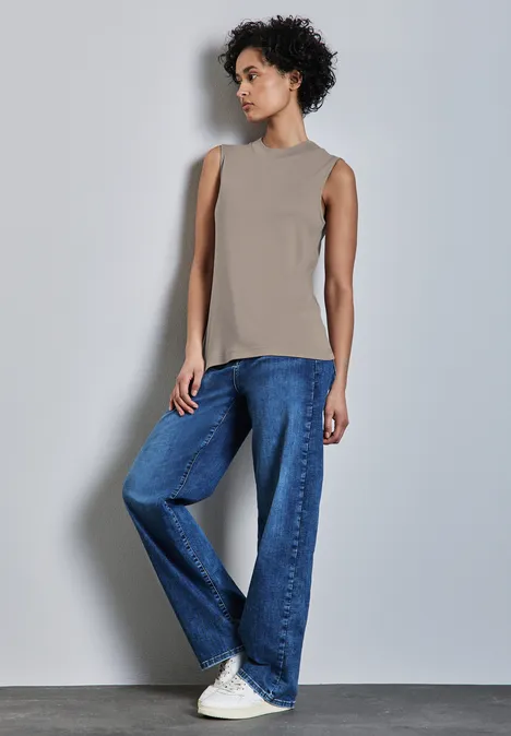 Basic Top mit Turtleneck light mocha beige