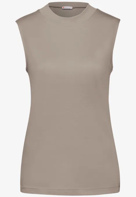 Basic Top mit Turtleneck light mocha beige