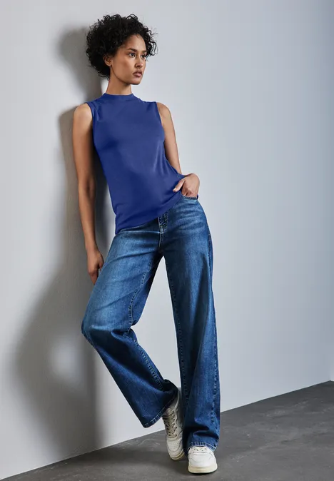 Basic Top mit Turtleneck dodger blue