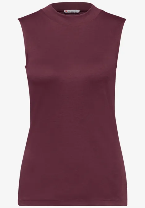 Basic Top mit Turtleneck dark cherry red