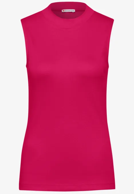 Basic Top mit Turtleneck power berry