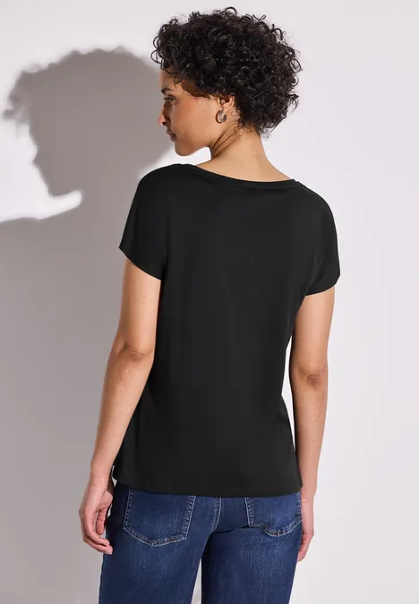 T-Shirt mit Folien Wording Black
