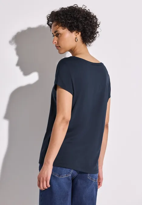 T-Shirt mit Folien Wording deep blue