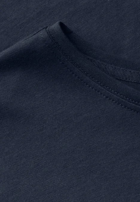 T-Shirt mit Folien Wording deep blue