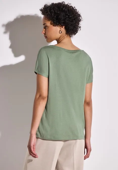 T-Shirt mit Folien Wording dry salvia green