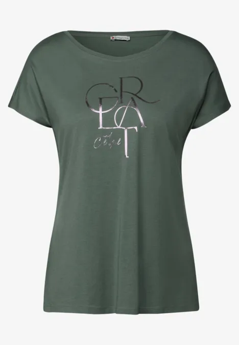 T-Shirt mit Folien Wording garden green