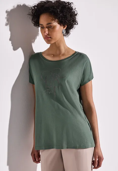 T-Shirt mit Folien Wording garden green
