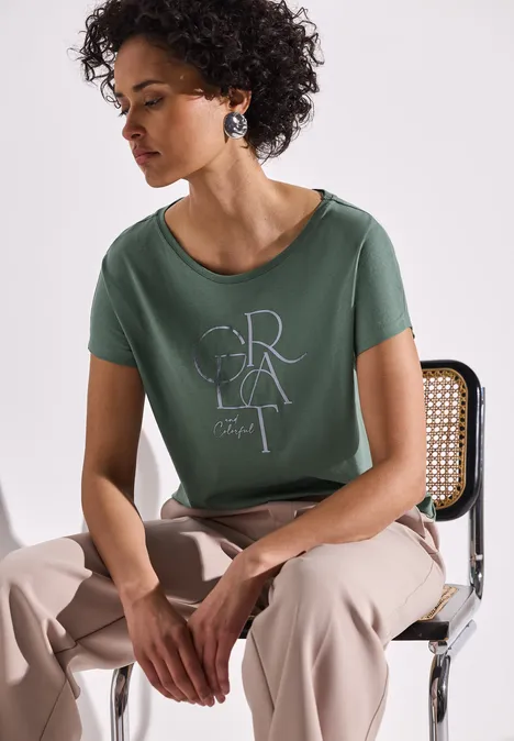 T-Shirt mit Folien Wording garden green
