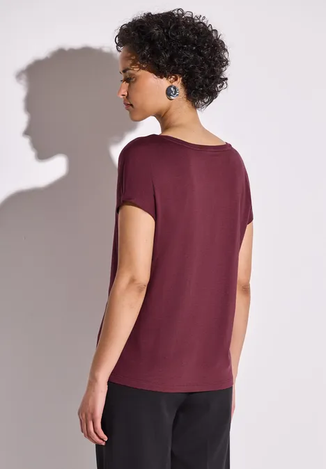 T-Shirt mit Folien Wording dark cherry red