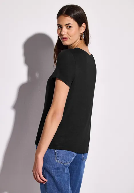 T-Shirt mit Schmucksteinen Black