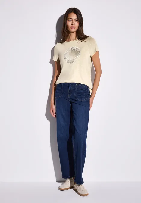 T-Shirt mit Schmucksteinen moonstone sand